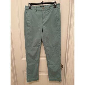 J.Crew High-Rise Girlfriend Chino Pants Size 2 Mint Green Cotton‎ Blend Womens